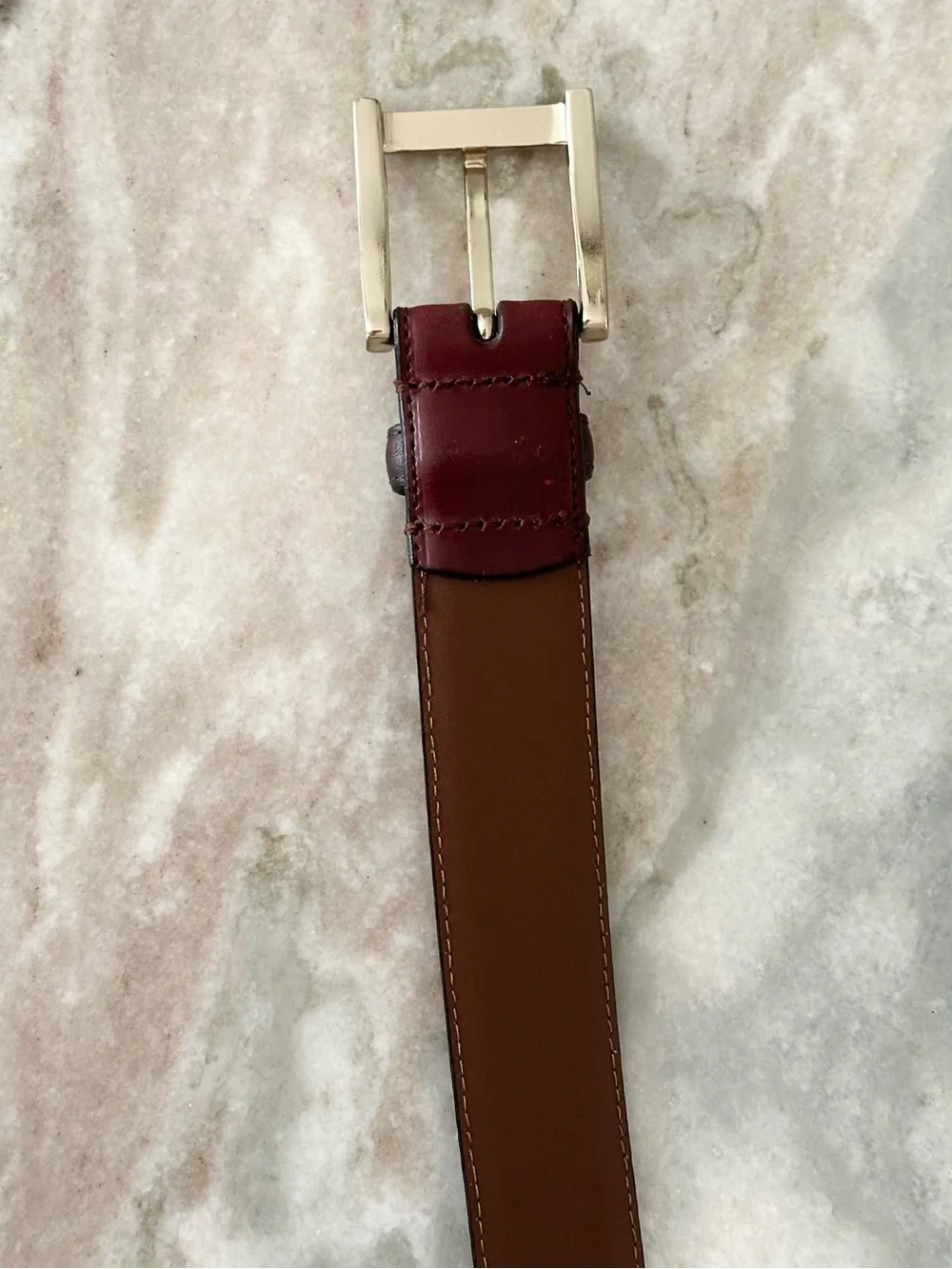 Men’s Wearhouse Full Grain Italian Leather Brown Dress Belt Made In Italy